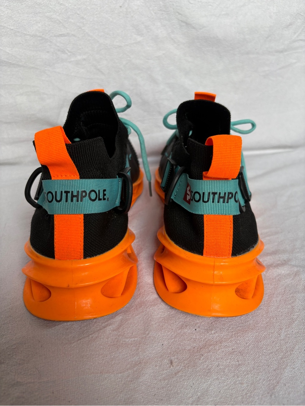 South Pole Men’s Black, Orange & Teal Athletic Sneakers Sz 10